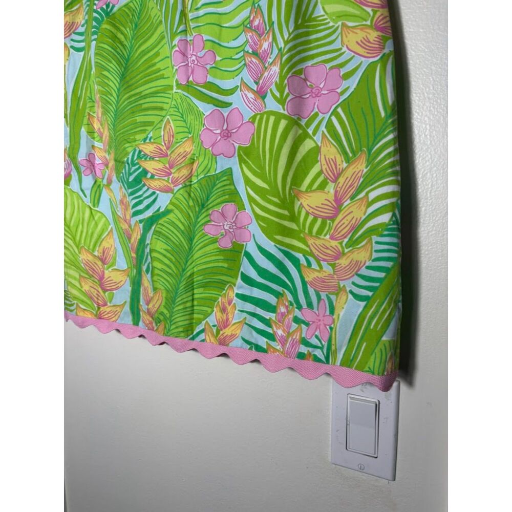 Lilly Pulitzer Skirt Vintage Cynthia Botanical Garden Pink Green Scallop Mini 4 - Picture 2 of 4